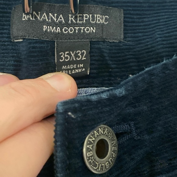Banana Republic Pima Corduroy Pants - Navy Blue - size 34x32 - Picture 2 of 3